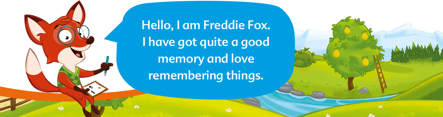 Ένας χαρακτήρας αλεπούς με το όνομα Freddie Fox μιλάει για την καλή του μνήμη και την αγάπη του να θυμάται πράγματα.